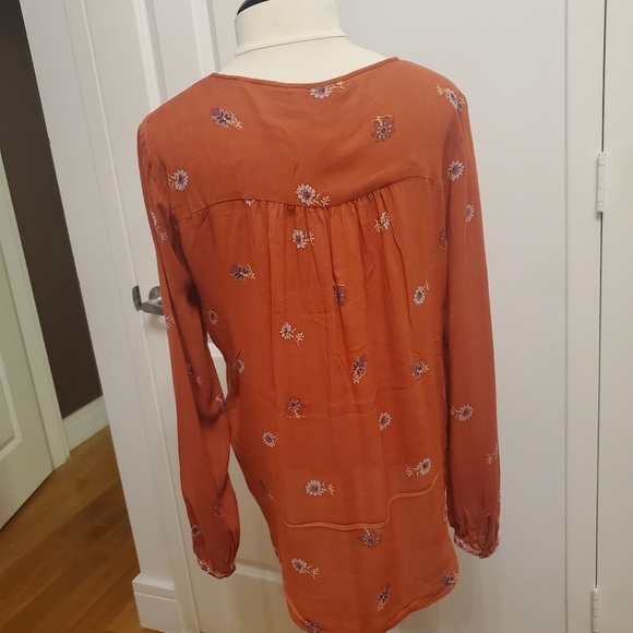 LUCKY BRAND top, Rusty orange size S - Picture 3 of 5